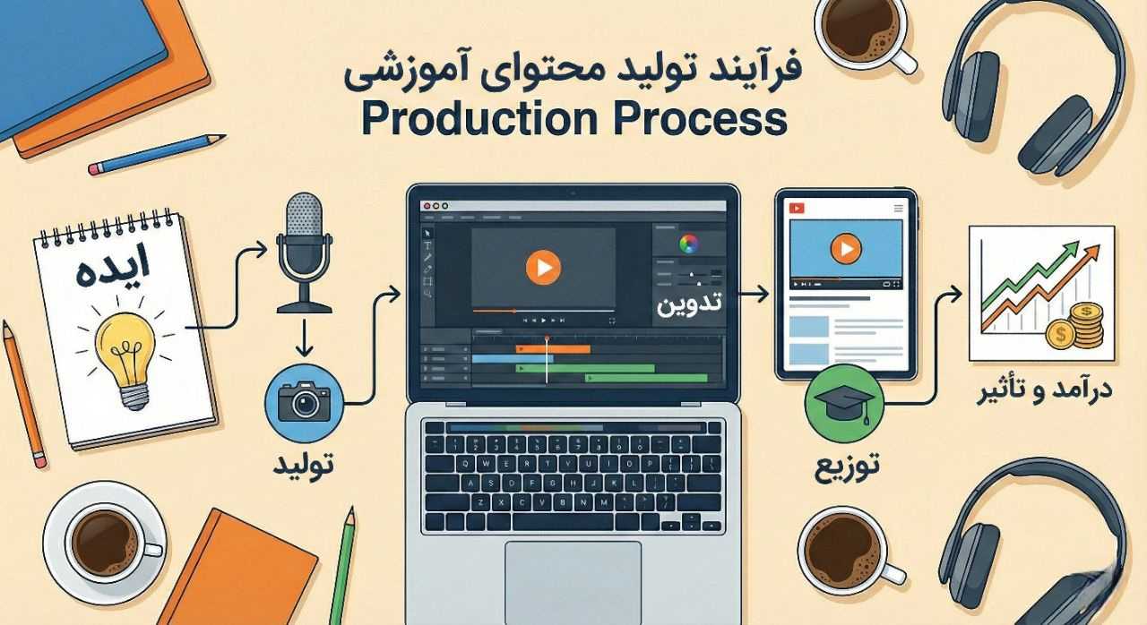 راهنمای جامع تولید محتوای آموزشی؛ از ایده تا درآمد